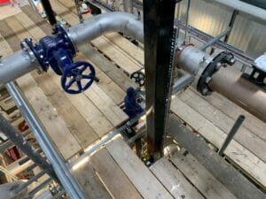 Top lift of birdcage scaffold, Redvins Barn, Goodwood Estate, Chichester, West Sussex, PO18